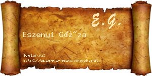 Eszenyi Géza névjegykártya